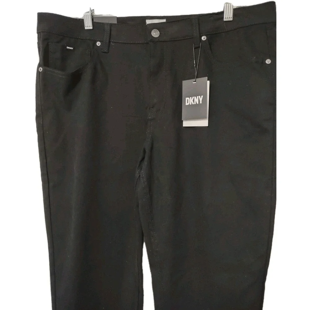 DKNY Pants 36x30 Mens Slim Fit Ultimate Stretch Black Norm Core Streetwear Edgy